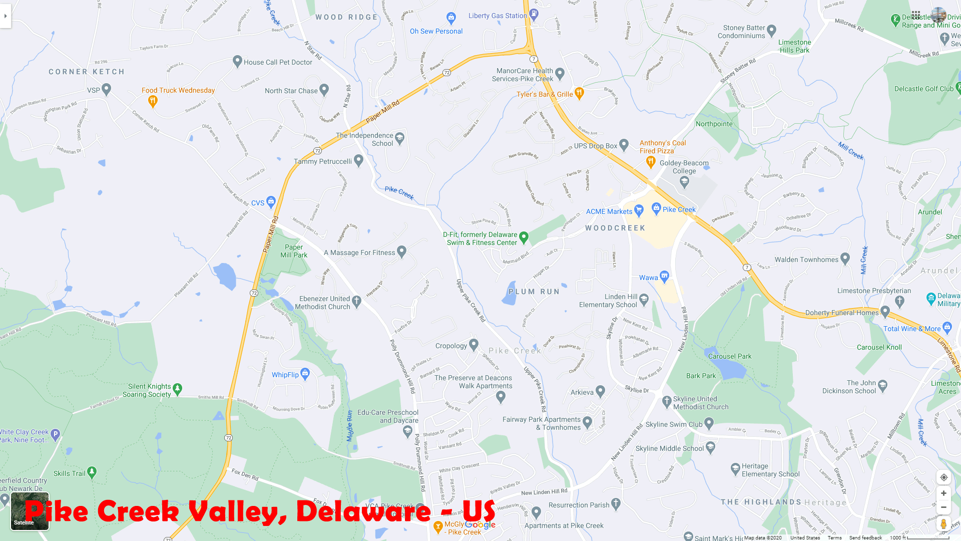 Pike Creek Valley map
